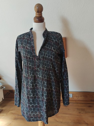 Bluse tunika weiß grau töne - tunika,