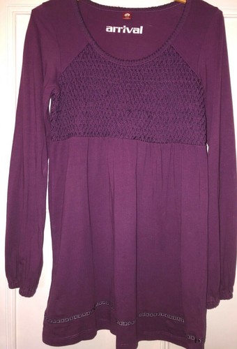 Violette tunika mit gesmoktem - violette,