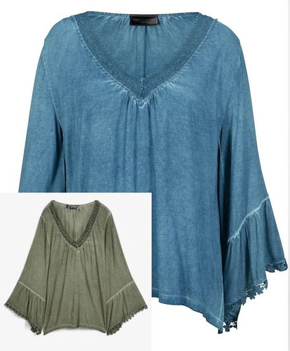 Damen tunika oliv - 2x,