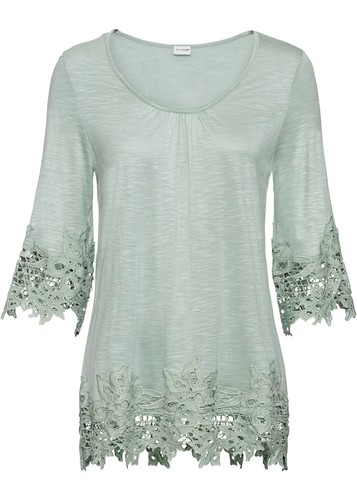 Shirt mit spitze und - spitze, 3/4