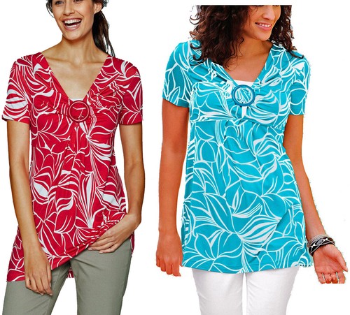 Tunika shirt farben blau - shirt, blau/weiß