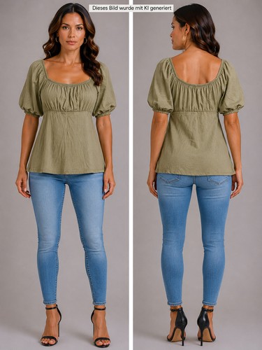 Bluse 38 olivgrün - bluse, (s)