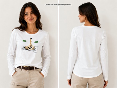 Langarmshirt 38 weiß - gr., 36/38