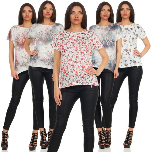 Damen weißes shirt - damen, blumen