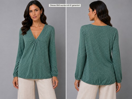 Bluse mit ausschnitt langarm - bluse,