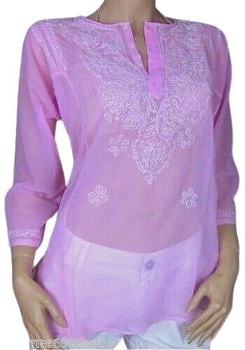 Tunika bluse rosa - bluse, stickerei