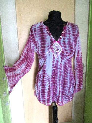 Tunika bluse 38 pink s - bluse,
