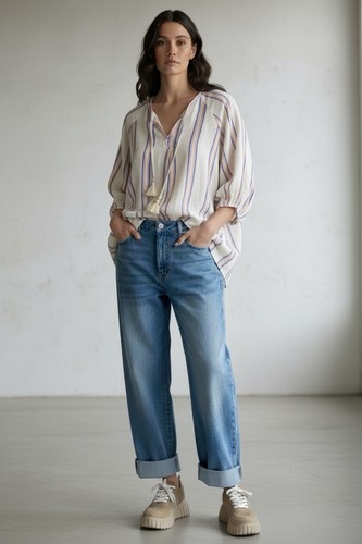 Tunika bluse damen - damen, gestreift